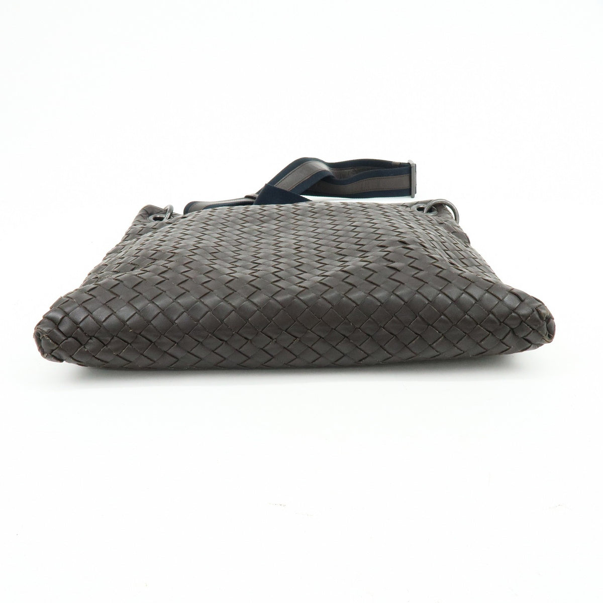 Bottega Veneta Flat Messenger Intrecciato Nappa Brown Leather Handbag (Pre-Owned)