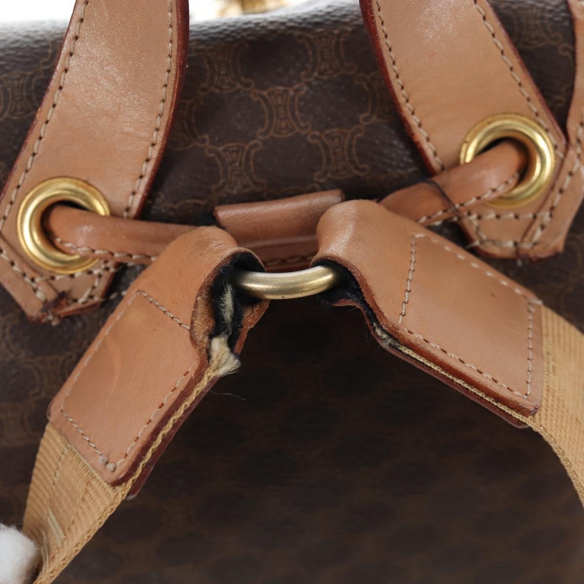 Celine Vintage Macadam Canvas Brown Canvas Backpack Bag (Pre-Owned)