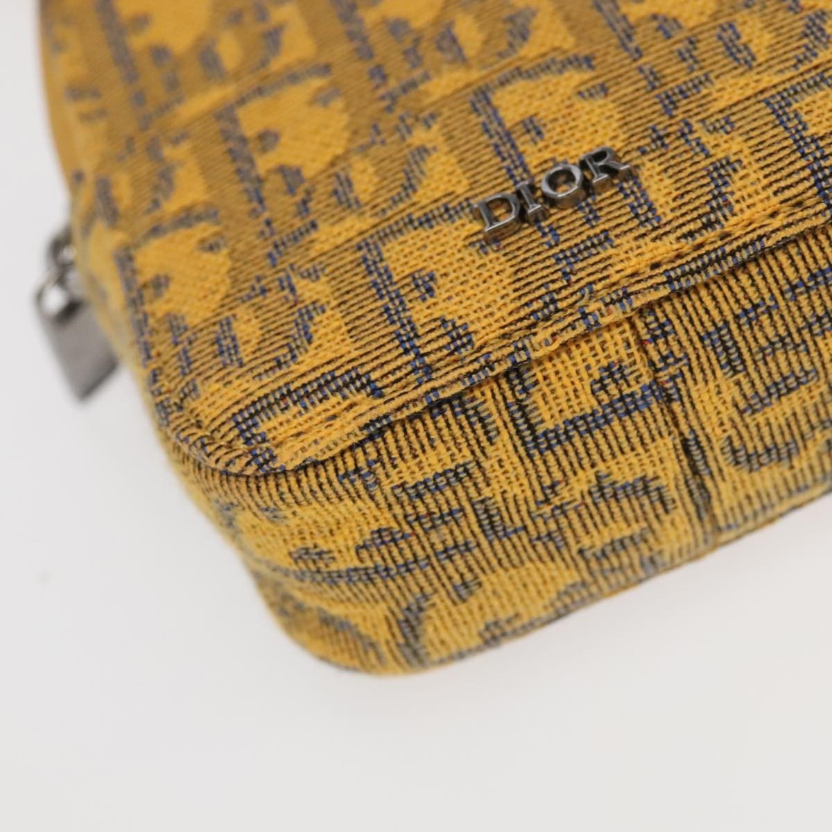 Christian Dior Vintage Trotter Canvas Yellow Canvas Clutche & Pouche Bag (Pre-Owned)