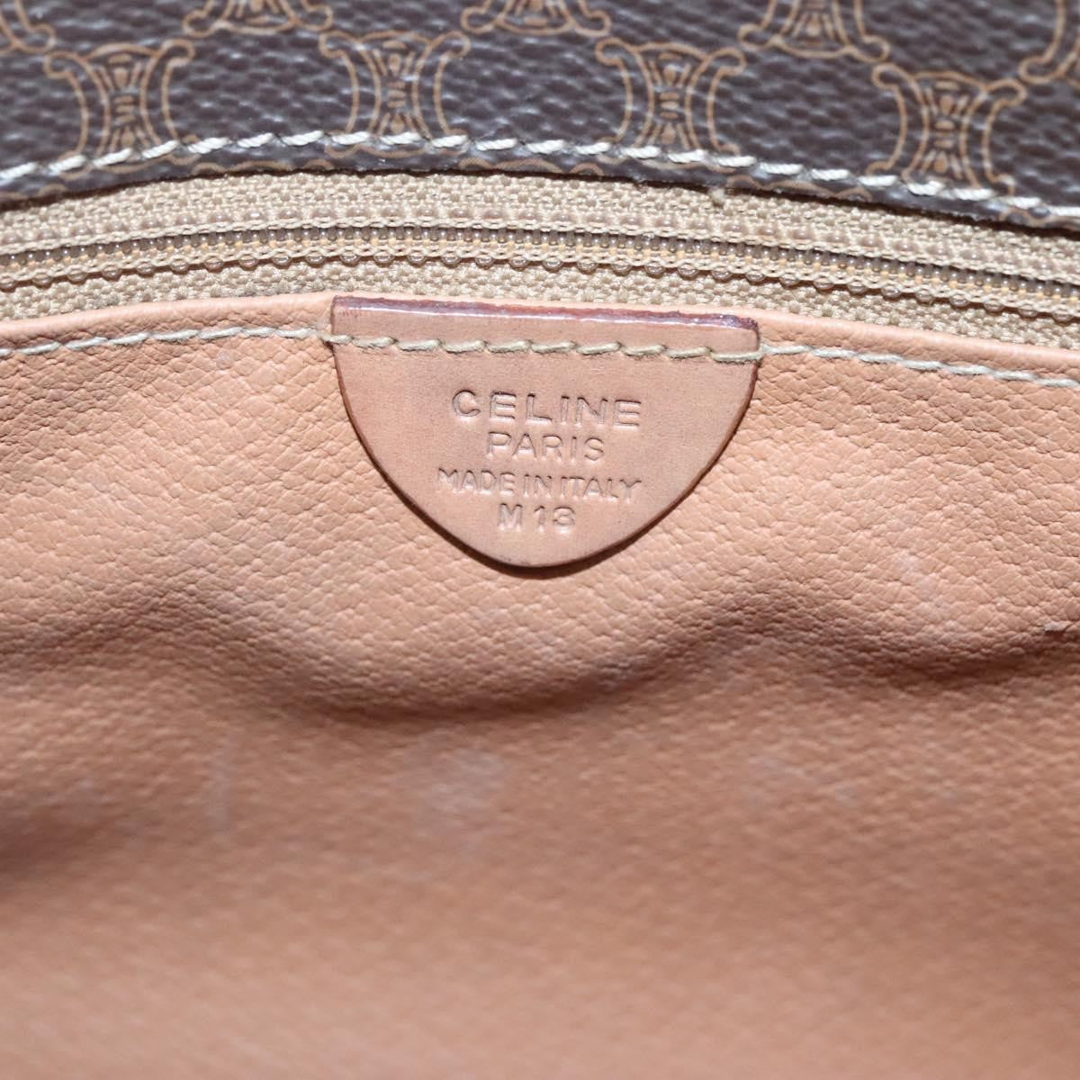 Celine Vintage Macadam Canvas And Leather Brown Canvas Shoulder Bag Bag (Pre-Owned)