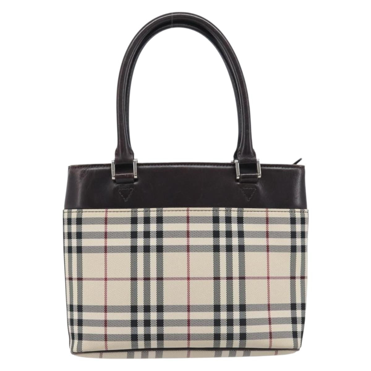 Burberry Nova Check Nova Check Canvas Beige Canvas Handbag (Pre-Owned)