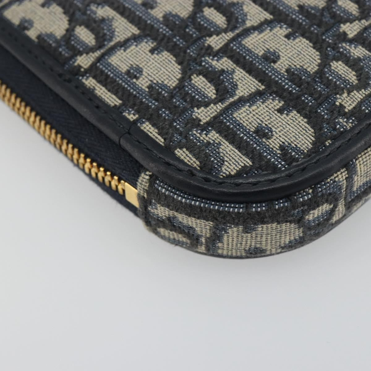 Christian Dior 30 Montaigne Phone Holder On Chain Oblique Canvas Navy Canvas Clutche & Pouche Bag (Pre-Owned)