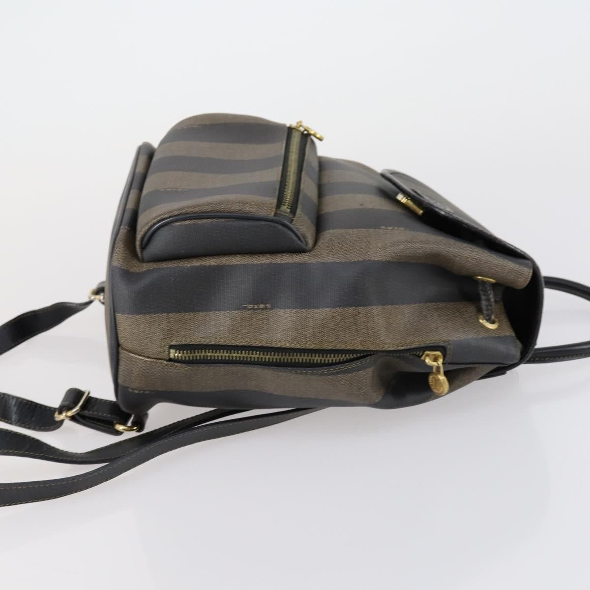 Fendi Pequin Front Pocket Coated Canvas Brown Pvc Backpack Bag (Pre-Owned)