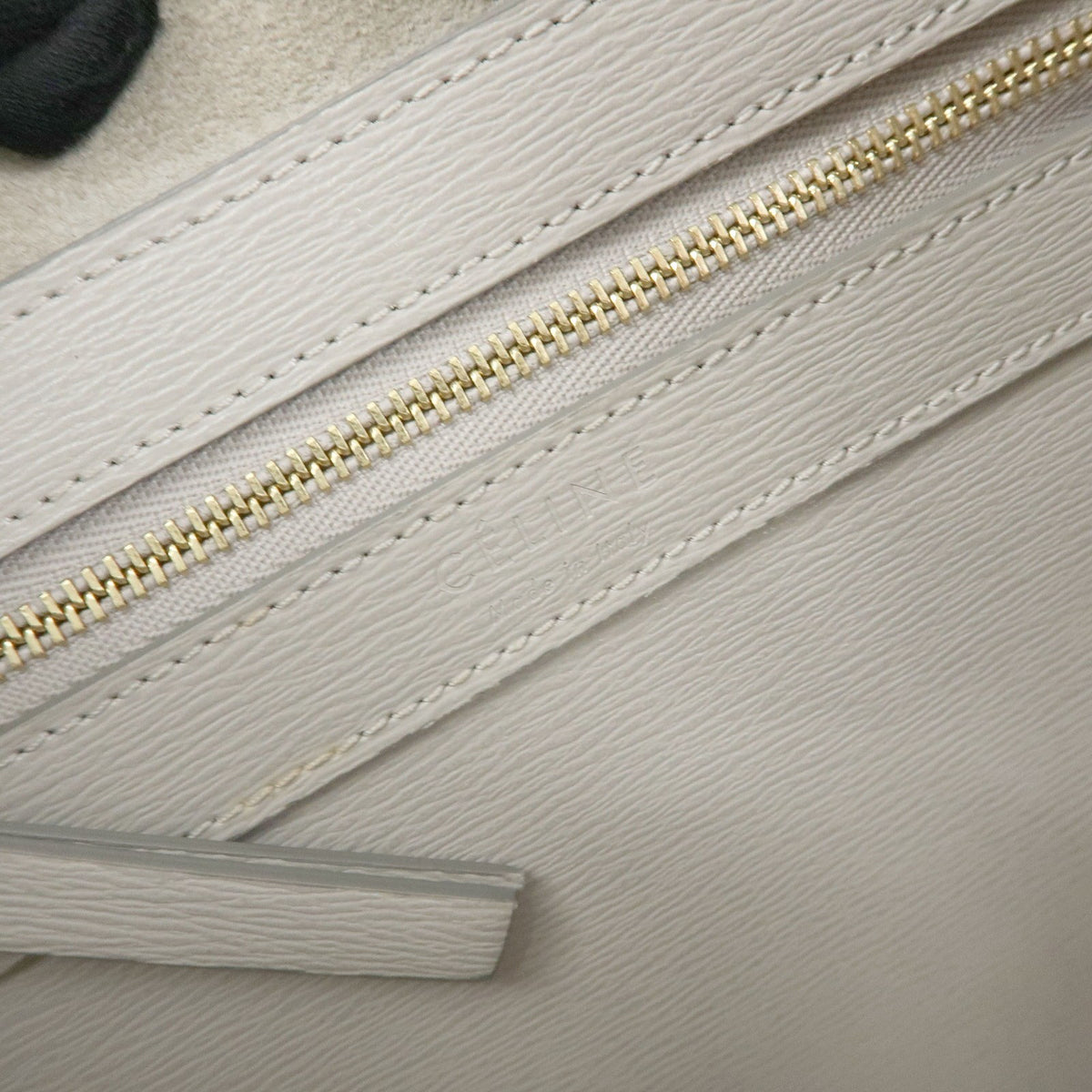 Celine Vertical Cabas Leather Beige Leather Tote Bag Bag (Pre-Owned)