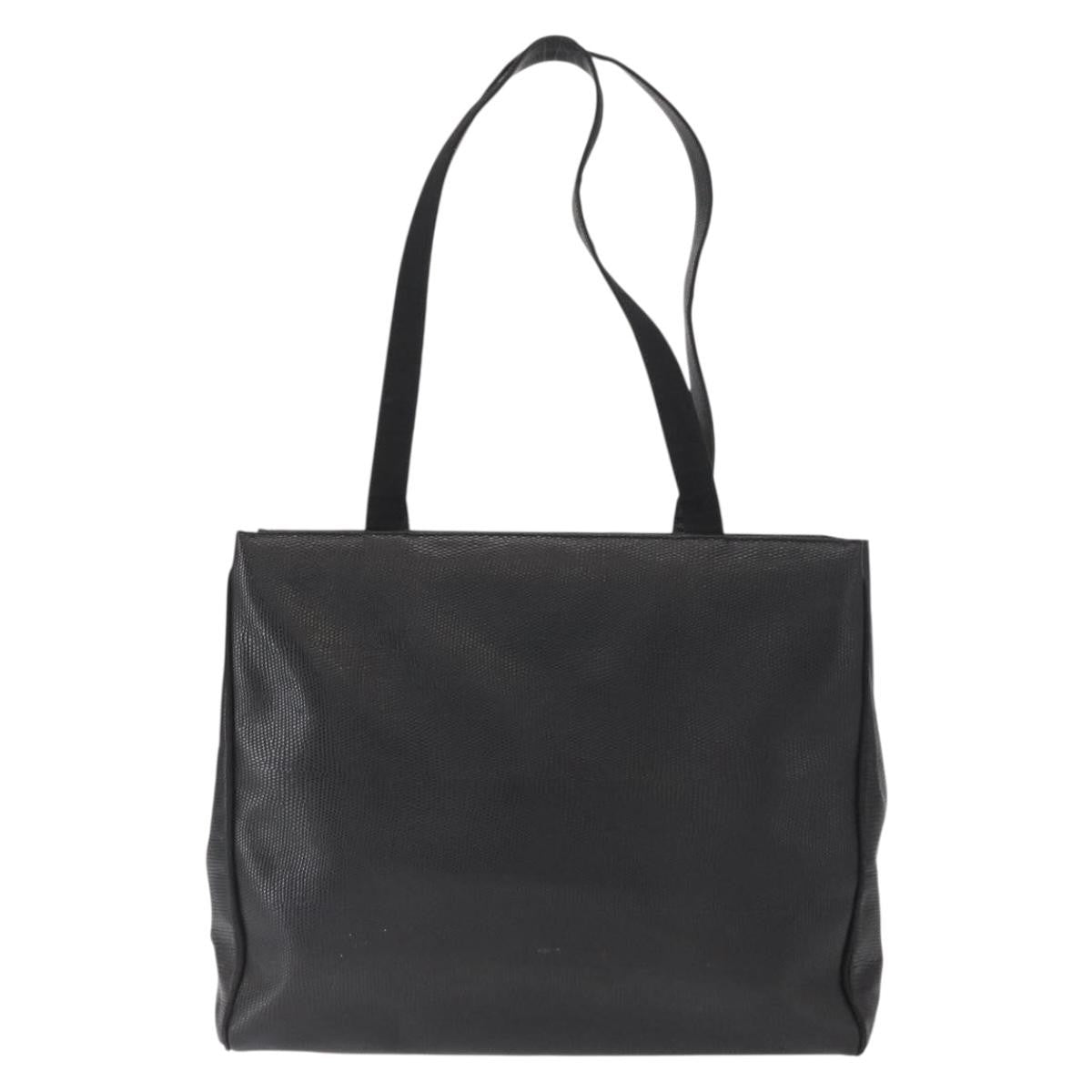 Salvatore Ferragamo Vala Tote Leather Black Leather Tote Bag Bag (Pre-Owned)