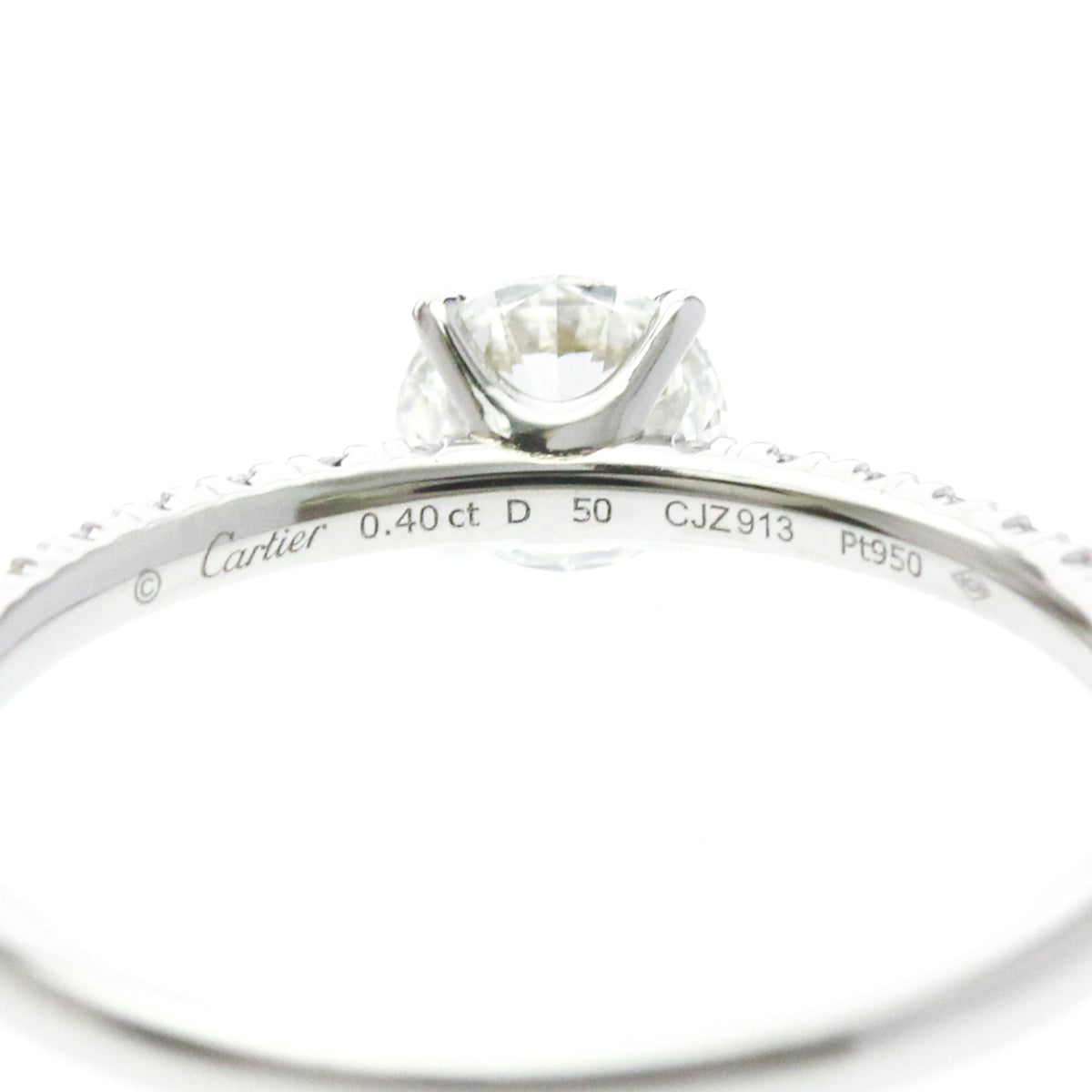 Cartier Etincelle De Cartier Solitaire Platinum With Rbc Diamond And Pave Diamonds G/Vs1 Silver Platinum Ring Jewelry (Pre-Owned)