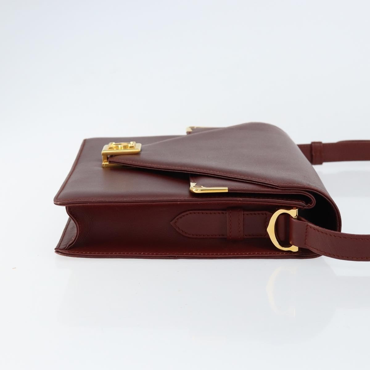 Cartier Must De Cartier Leather Burgundy Leather Shoulder Bag Bag (Pre-Owned)