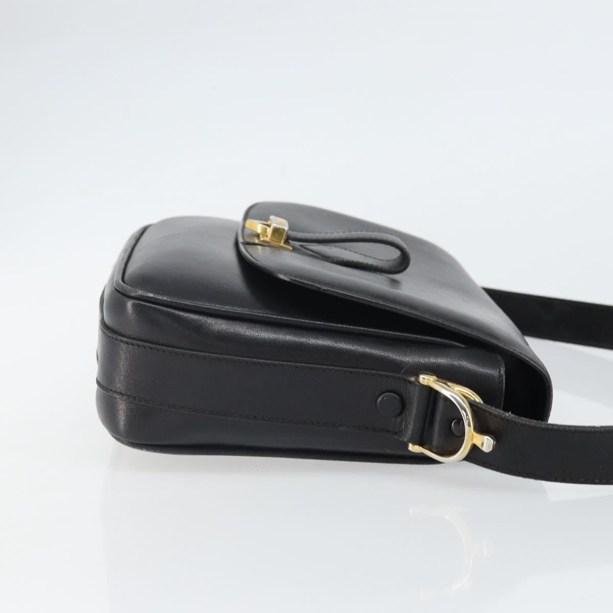 Celine Vintage Leather Black Leather Shoulder Bag Bag (Pre-Owned)