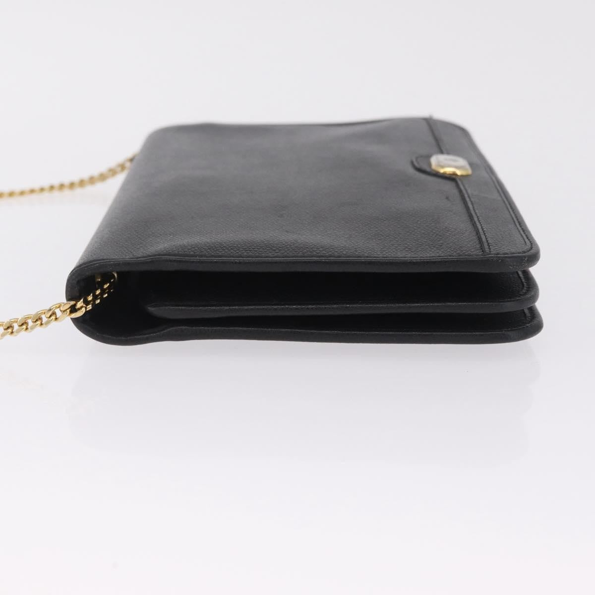 Christian Dior Vintage Honeycomb Canvas Black Leather Shoulder Bag Bag (Pre-Owned)