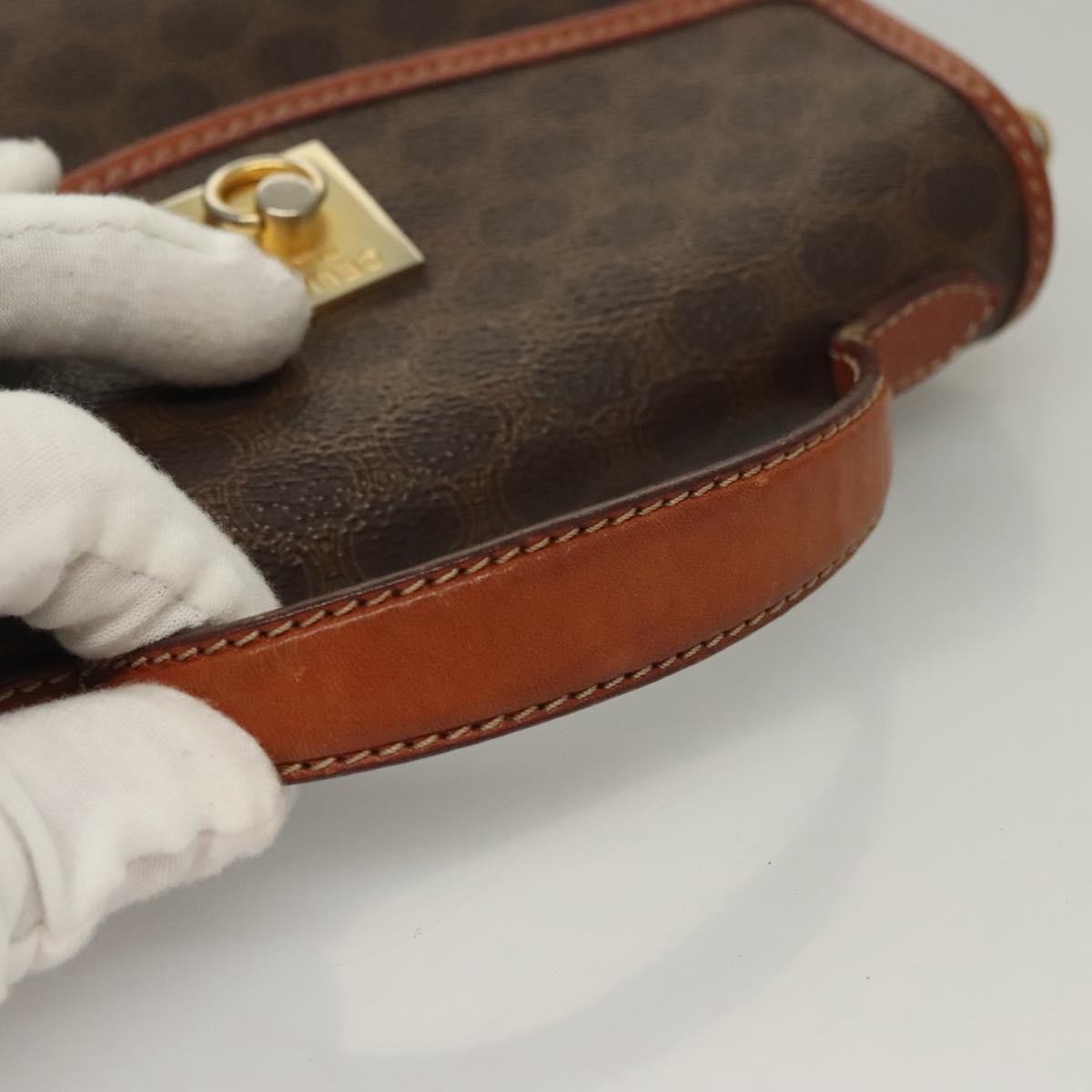 Celine Triomphe Vintage Macadam Canvas Brown Canvas Bag (Pre-Owned)