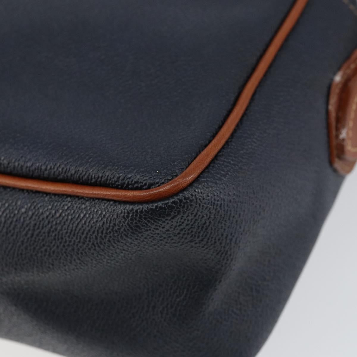 Burberry Vintage Leather Navy Leather Shoulder Bag Bag (Pre-Owned)