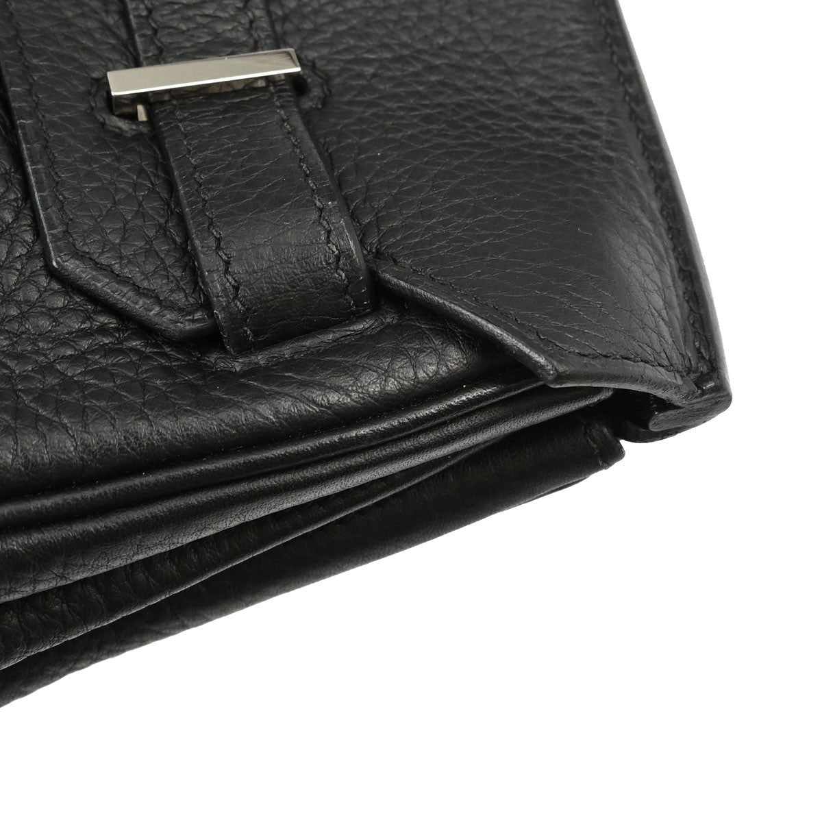 Hermes Birkin Black Clemence With Palladium Hardware Black Leather Handbag (Pre-Owned)