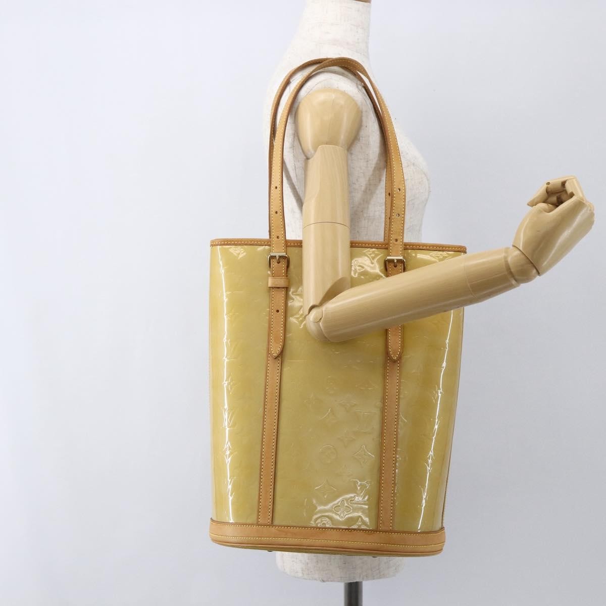 Louis Vuitton Bucket Monogram Vernis Beige Patent_Leather Shoulder Bag Bag (Pre-Owned)