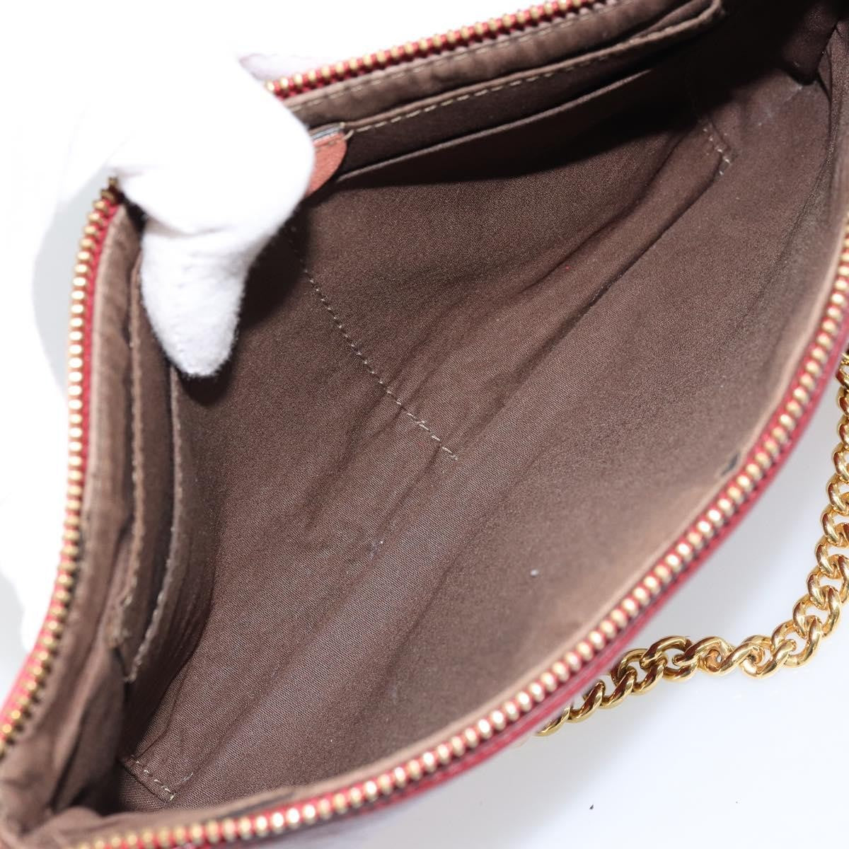 Chloe Envelope Wallet On Chain Leather Red Leather Shoulder Bag Bag (Pre-Owned)