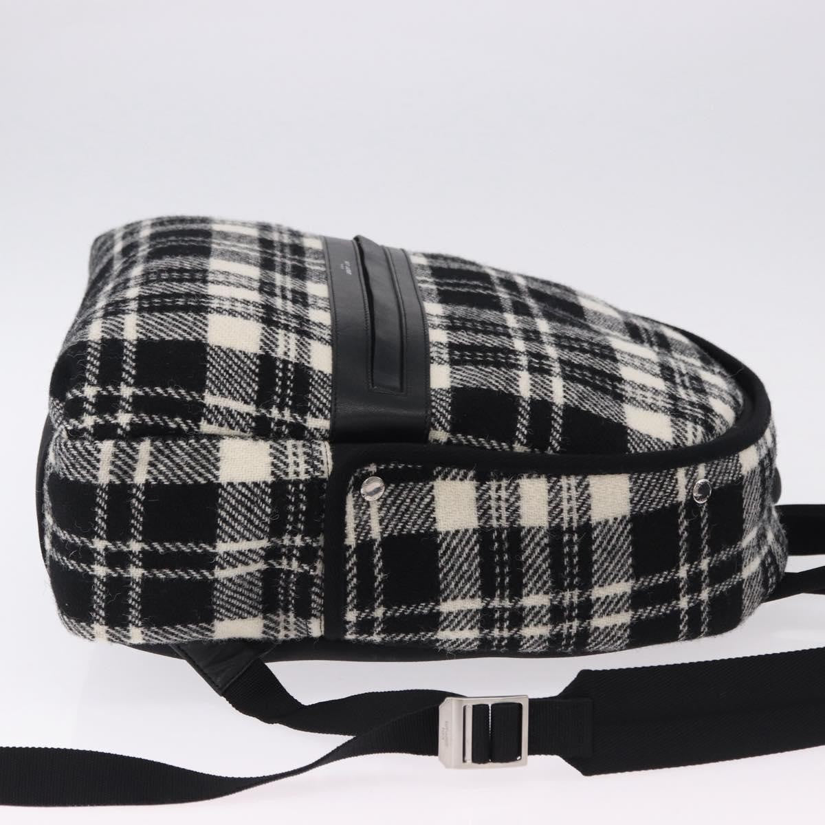 Saint Laurent City Printed Wool Black Wool Backpack Bag (Pre-Owned)