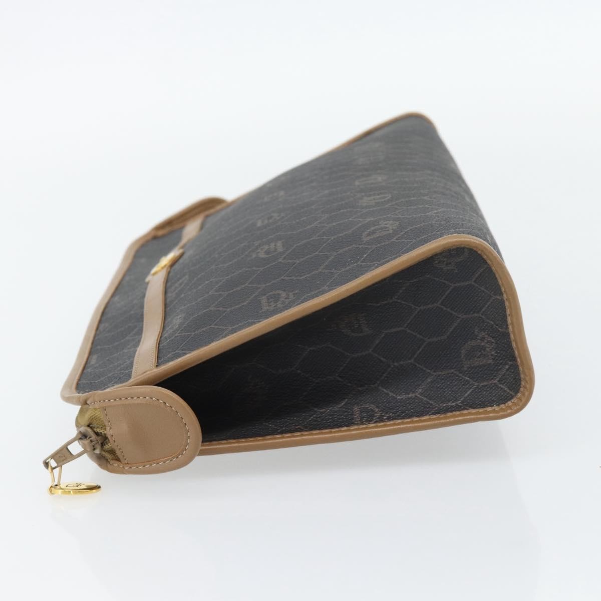 Christian Dior Vintage Honeycomb Clutch Canvas Black Canvas Clutche & Pouche Bag (Pre-Owned)