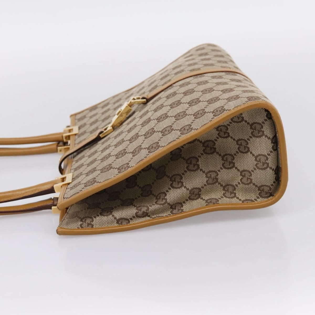 Gucci Jackie Gg Canvas Brown Canvas Tote Bag Bag (Pre-Owned)
