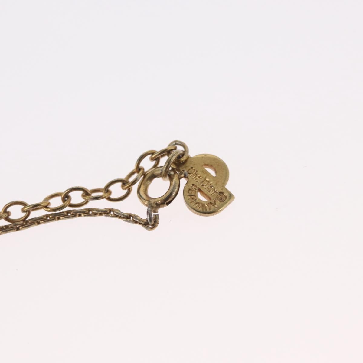 Christian Dior Cd Pendant Metal And Crystals Gold Metal Necklace Jewelry (Pre-Owned)