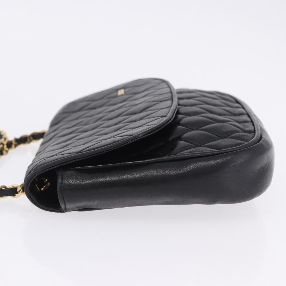 Bally Vintage Chain Quilted Leather Black Leather Shoulder Bag Bag (Pre-Owned)