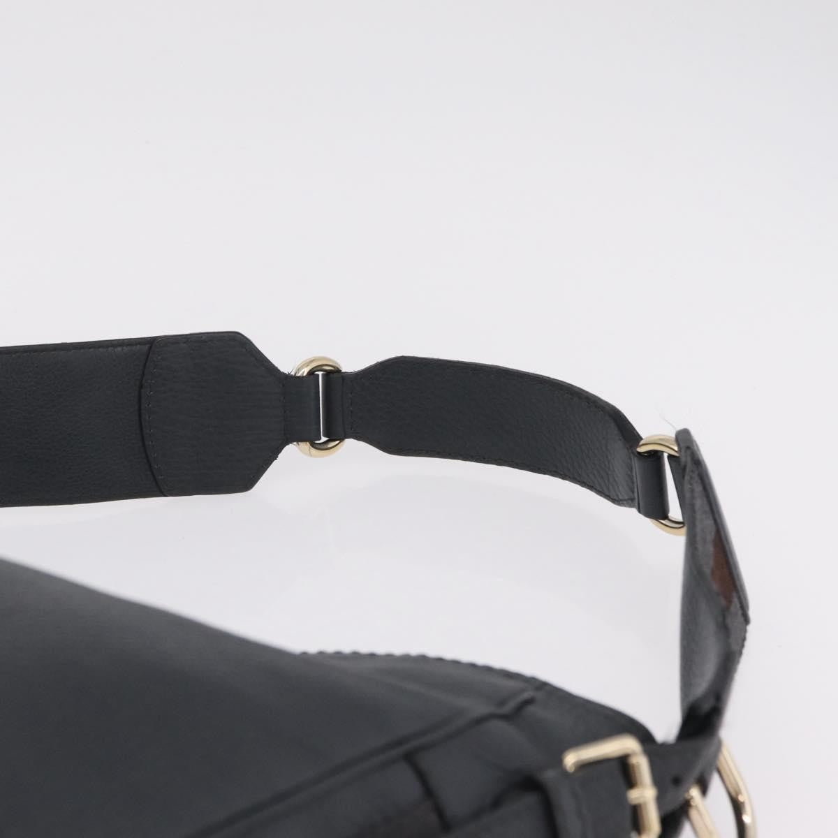 Gucci Heritage Web Hobo Leather Gray Leather Shoulder Bag Bag (Pre-Owned)