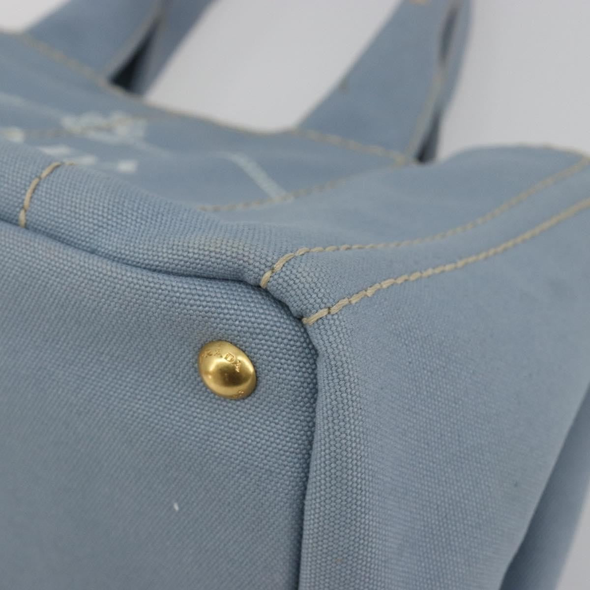 Prada Canapa Canvas Blue Canvas Tote Bag Bag (Pre-Owned)