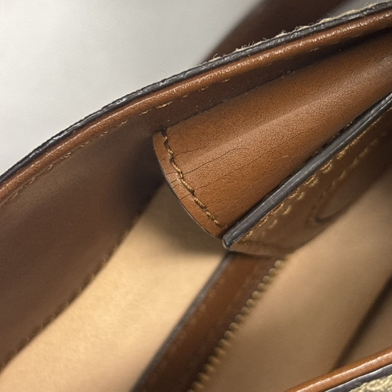 Gucci Convertible Soft Gg Coated Canvas With Leather Brown Canvas Tote Bag Bag (Pre-Owned)