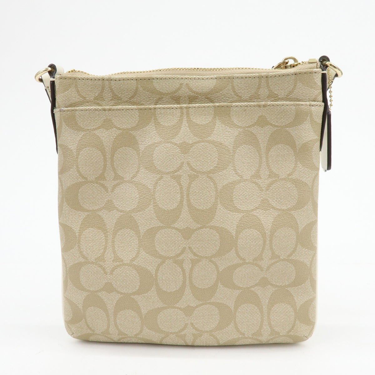 Coach Shoulder Canvas Beige Canvas Handbag (Pre-Owned)