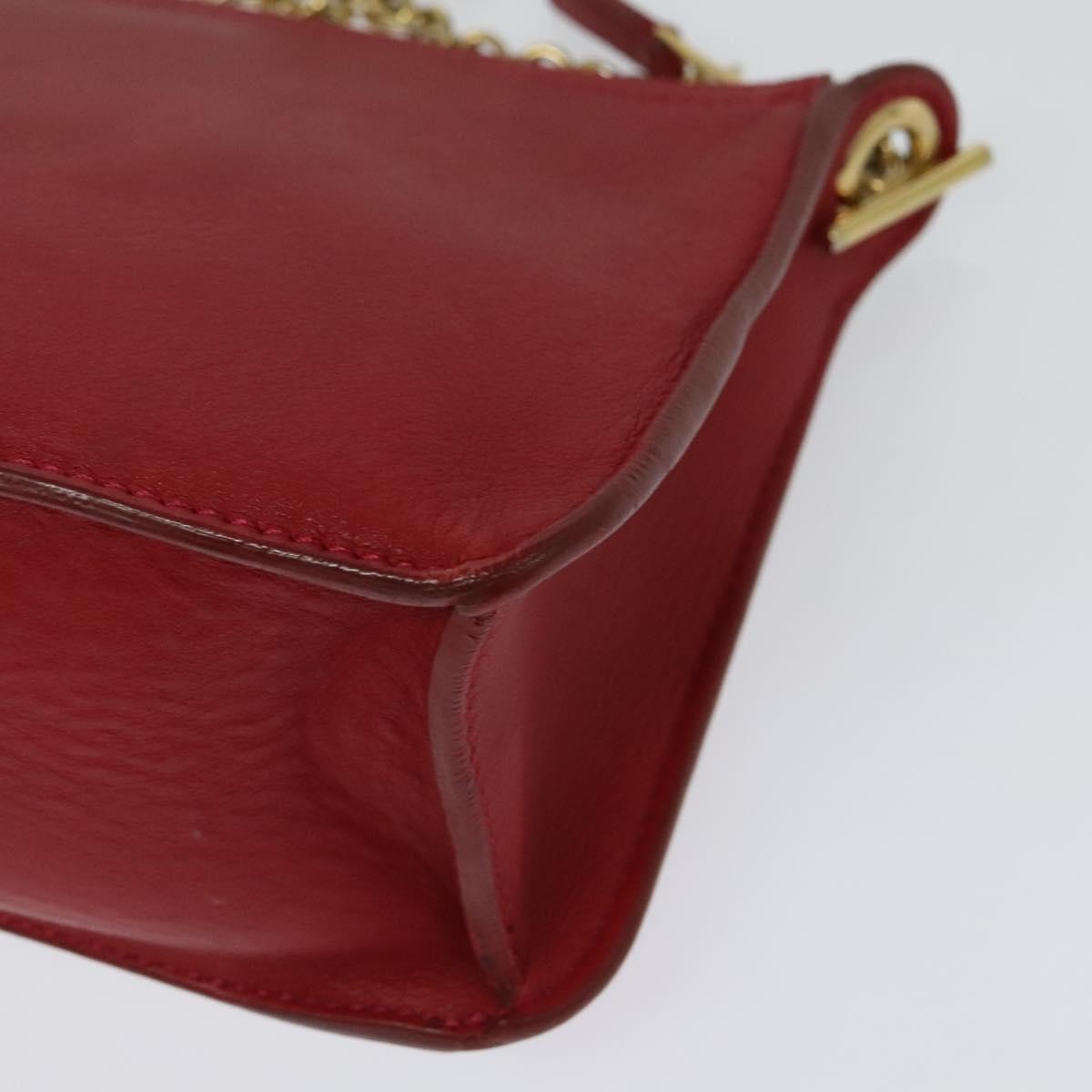 Celine Shoulder Leather Red Leather Shoulder Bag Bag (Pre-Owned)