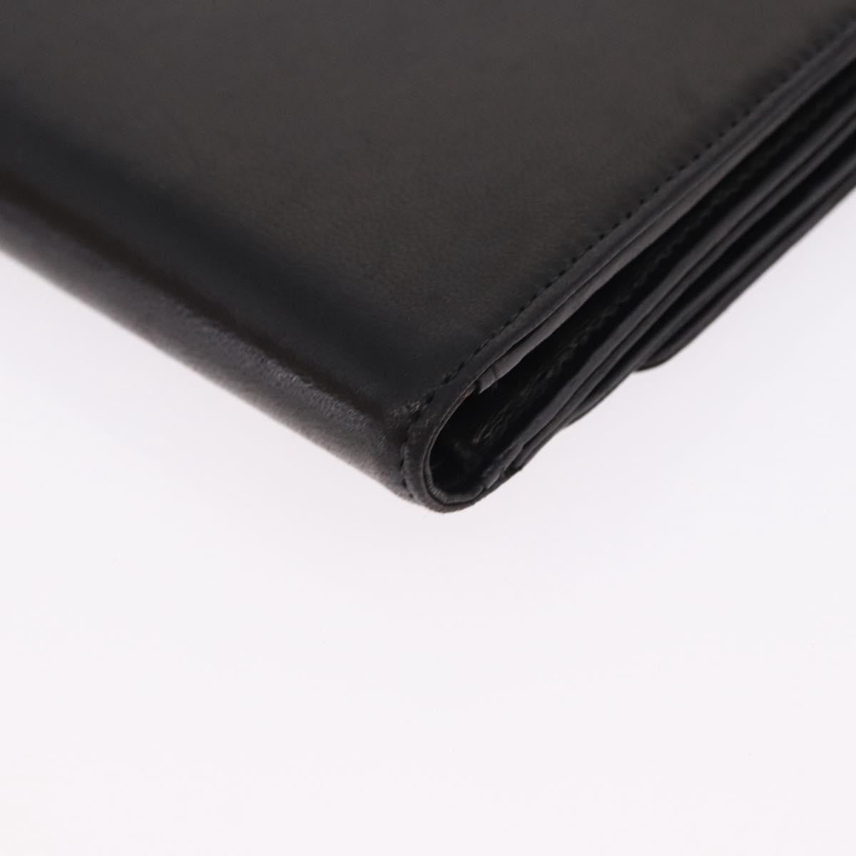 Chanel Vintage Timeless Bifold Lambskin Black Leather Wallets Accessory (Pre-Owned)