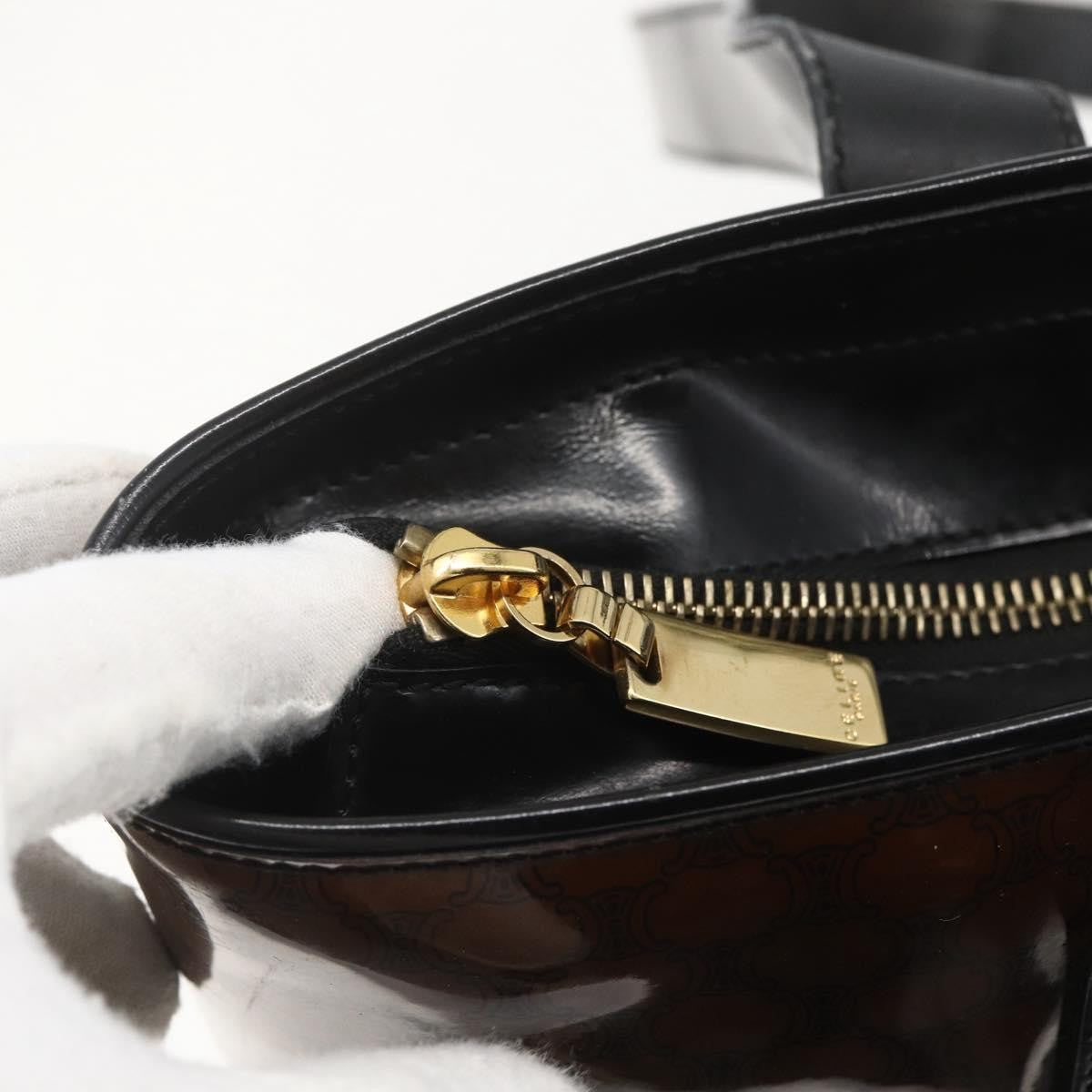 Celine Vintage Macadam Macadam Canvas  Vinyl Brown Plastic Shoulder Bag Bag (Pre-Owned)