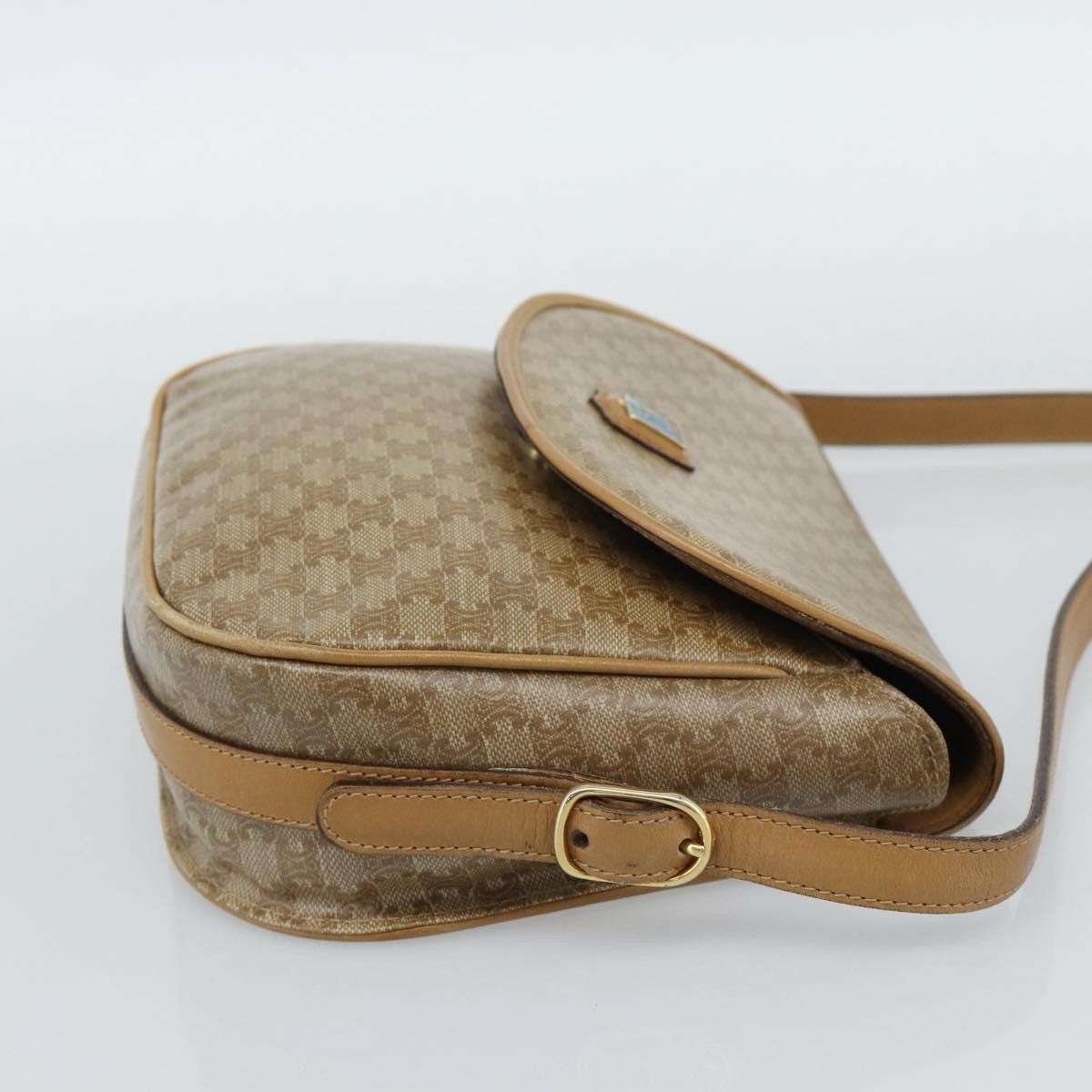 Celine Vintage Macadam Canvas Beige Canvas Shoulder Bag Bag (Pre-Owned)
