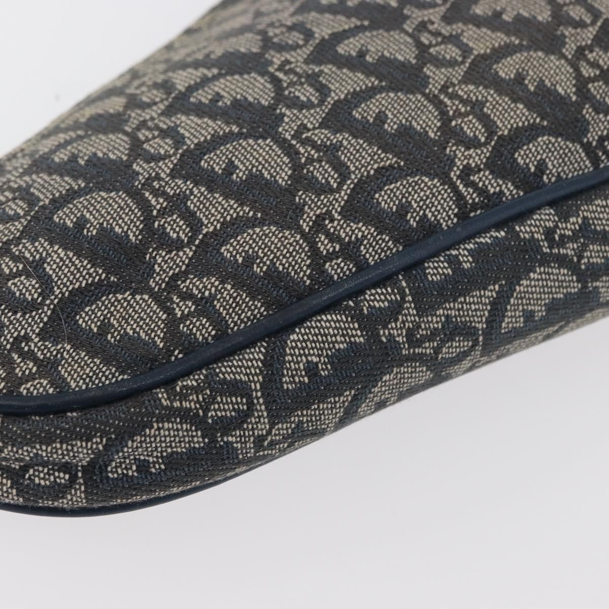 Christian Dior Vintage Saddle Bag Canvas Navy Canvas Clutche & Pouche Bag (Pre-Owned)