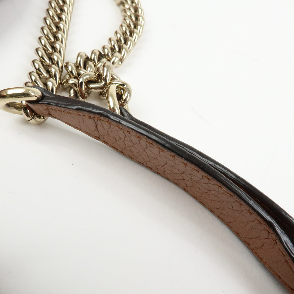 Gucci Soho Chain Strap Leather Brown Leather Shoulder Bag Bag (Pre-Owned)