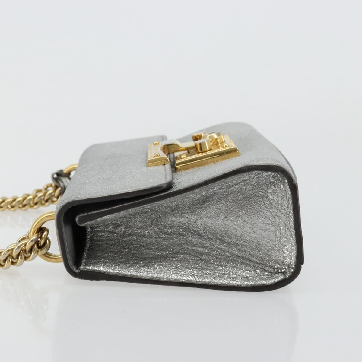 Gucci Padlock Shoulder Bag Nm Gg Coated Canvas And Leather Silver Leather Shoulder Bag Bag (Pre-Owned)