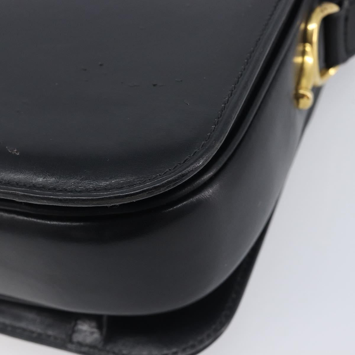 Celine Horse Carriage Leather Black Leather Shoulder Bag Bag (Pre-Owned)