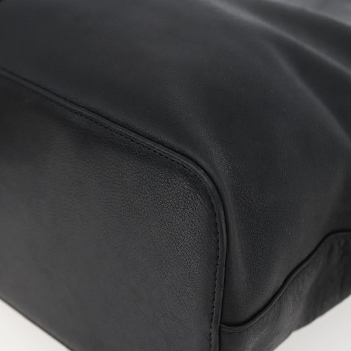 Burberry Vintage Leather Black Leather Tote Bag Bag (Pre-Owned)