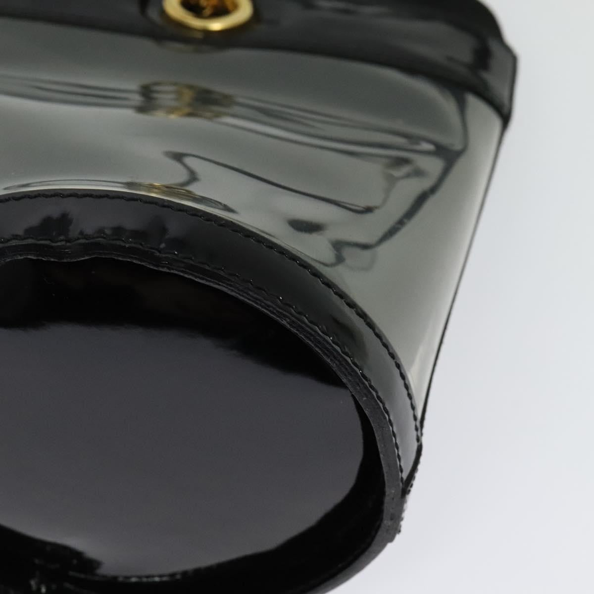 Salvatore Ferragamo Gancini Leather Black Leather Shoulder Bag Bag (Pre-Owned)