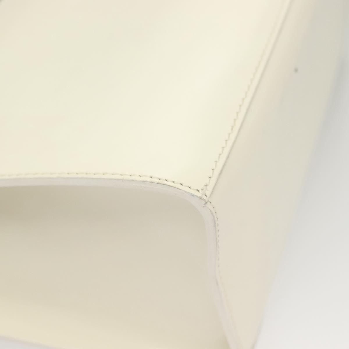 Salvatore Ferragamo Vintage Patent Leather White Patent_Leather Handbag (Pre-Owned)