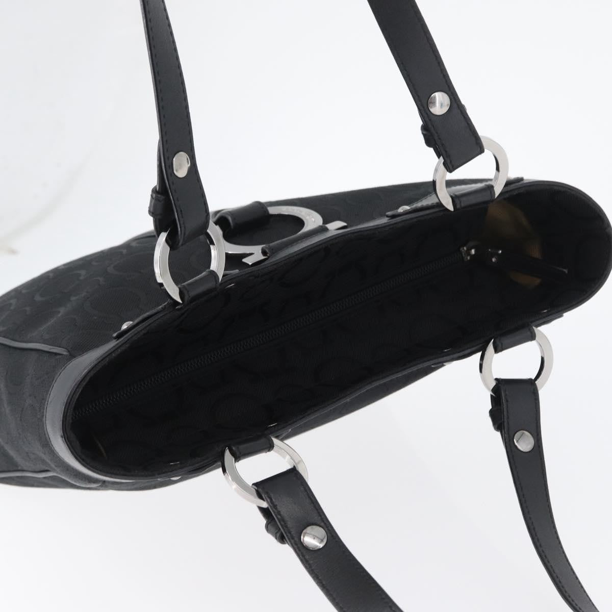 Salvatore Ferragamo Vintage Canvas Black Canvas Tote Bag Bag (Pre-Owned)