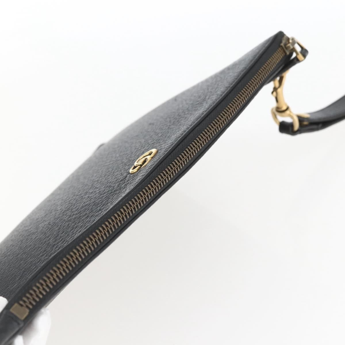 Gucci Gg Marmont Leather Black Leather Clutche & Pouche Bag (Pre-Owned)