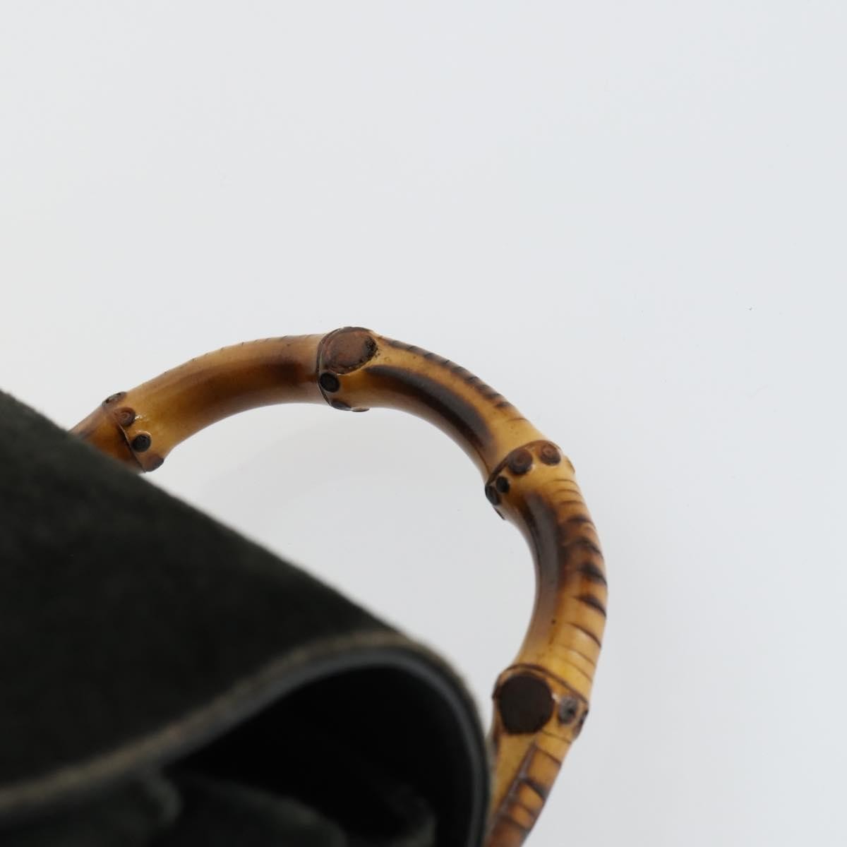 Gucci Gucci Bamboo Daim Black Suede Backpack Bag (Pre-Owned)