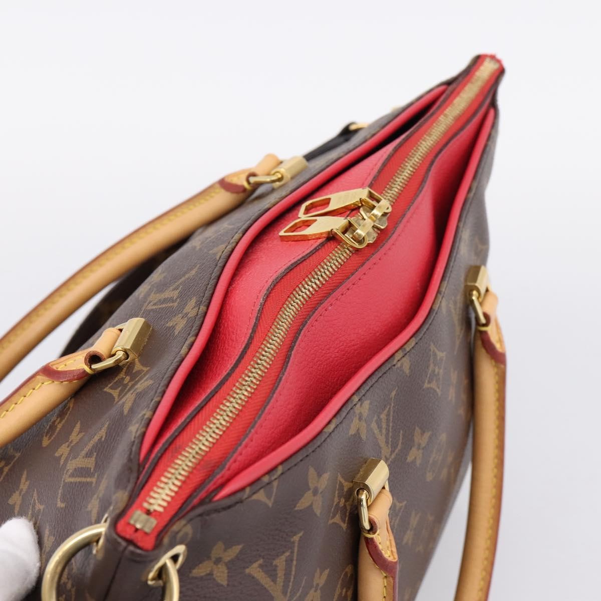 Louis Vuitton Pallas Monogram Canvas With Leather Brown Canvas Tote Bag Bag (Pre-Owned)