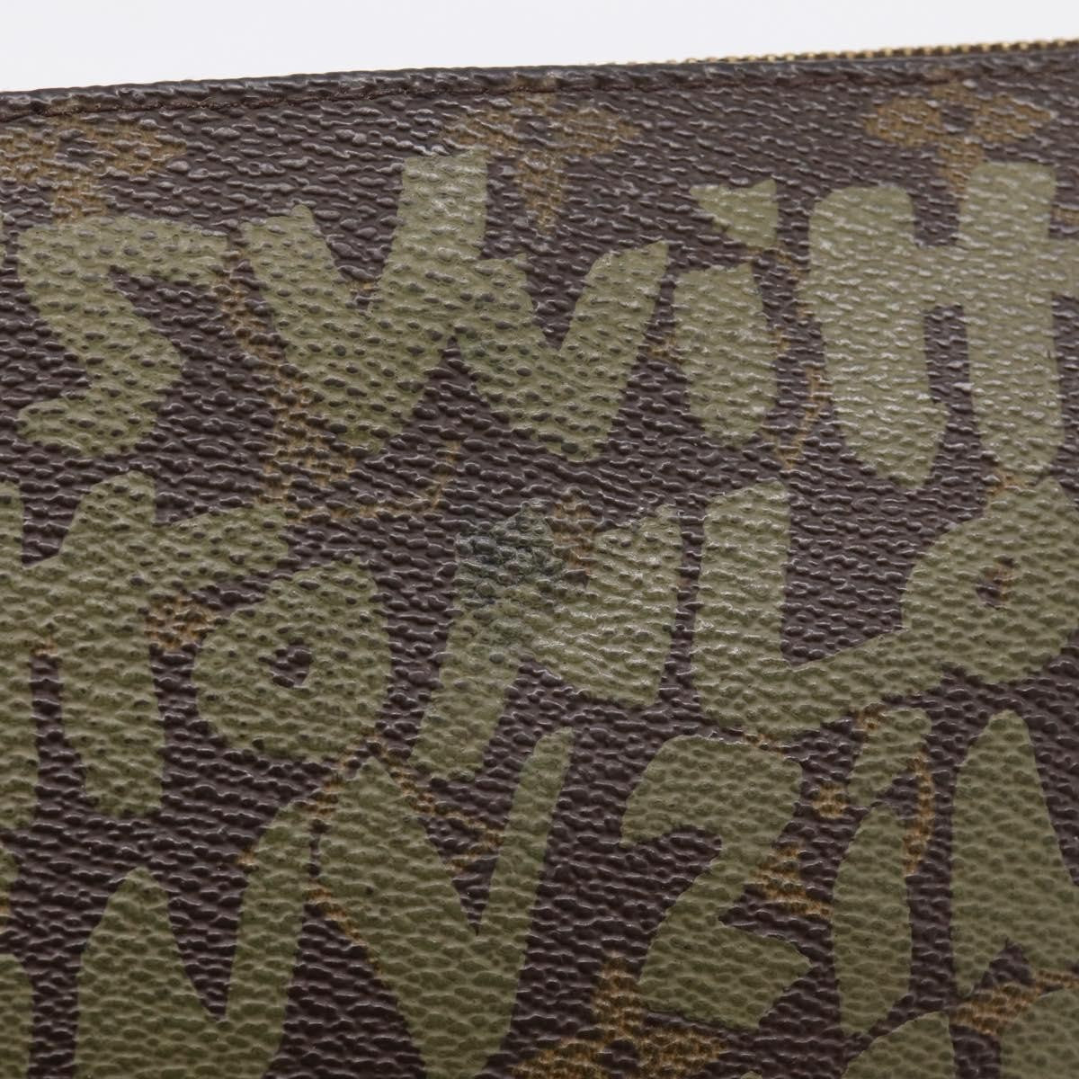 Louis Vuitton Pochette Accessoires Limited Edition Monogram Graffiti Khaki Canvas Clutche & Pouche Bag (Pre-Owned)