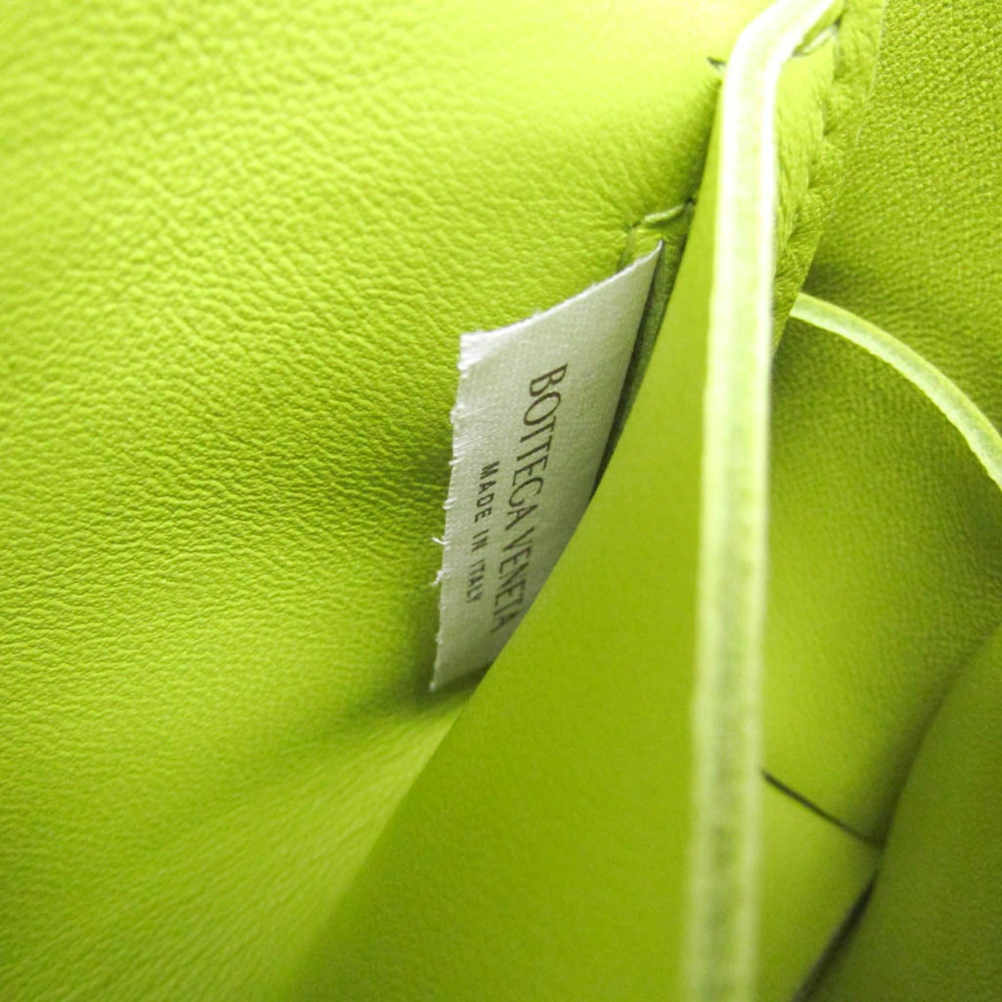 Bottega Veneta Cassette Leather Green Leather Clutche & Pouche Bag (Pre-Owned)