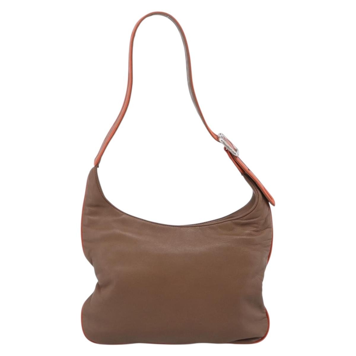 Loewe Shoulder Bag Leather Brown Leather Shoulder Bag Bag (Pre-Owned)