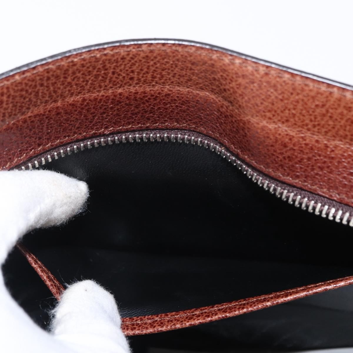 Salvatore Ferragamo Vintage Clutch Leather Brown Leather Clutche & Pouche Bag (Pre-Owned)