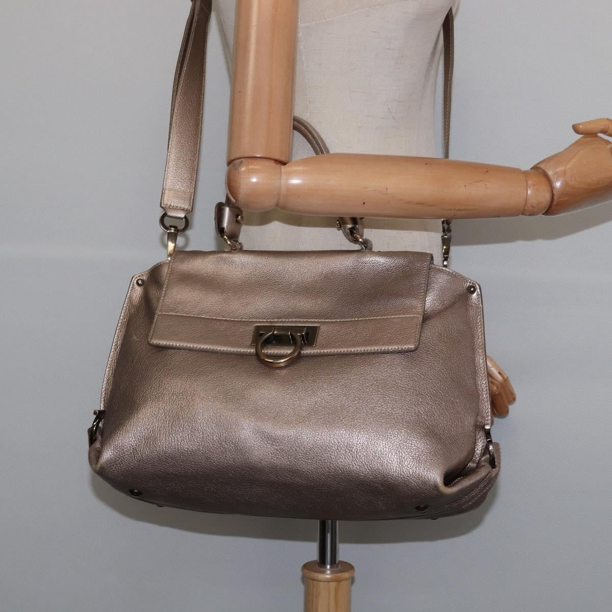 Salvatore Ferragamo Sofia Satchel Leather Beige Leather Bag (Pre-Owned)