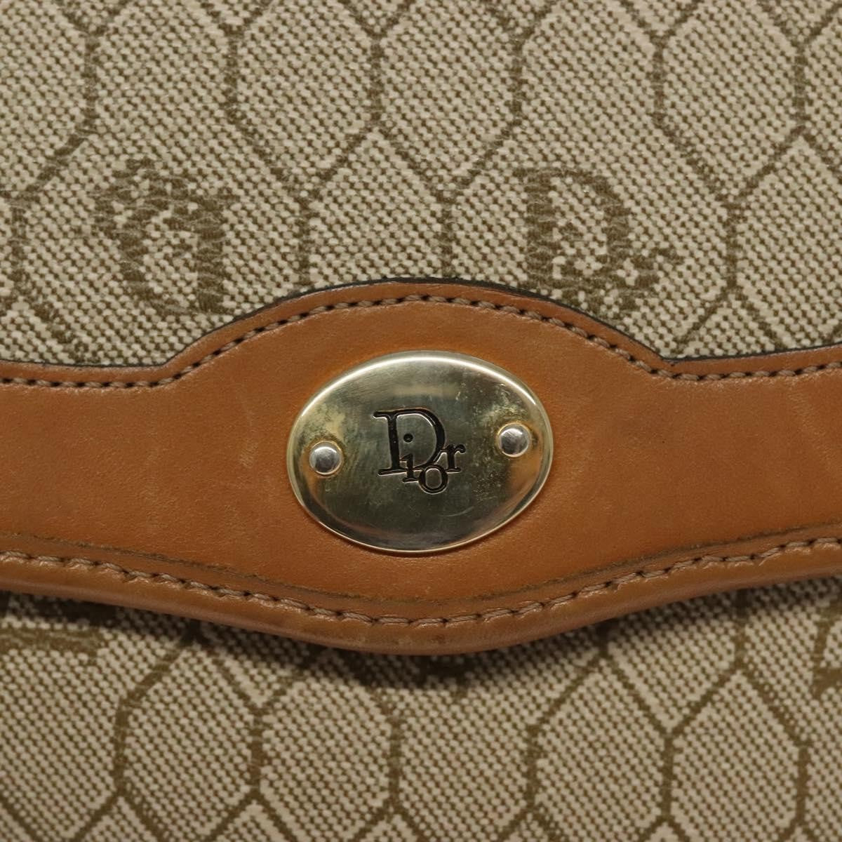 Christian Dior Vintage Honeycomb Canvas Beige Canvas Bag (Pre-Owned)