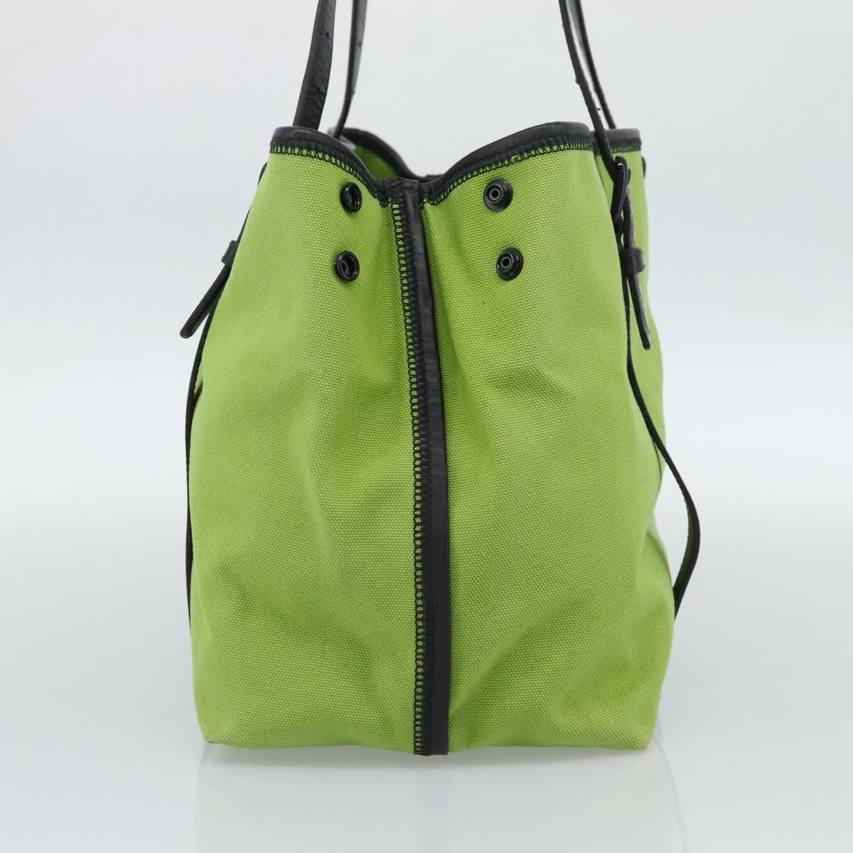 Bottega Veneta Vintage Canvas Green Canvas Tote Bag Bag (Pre-Owned)