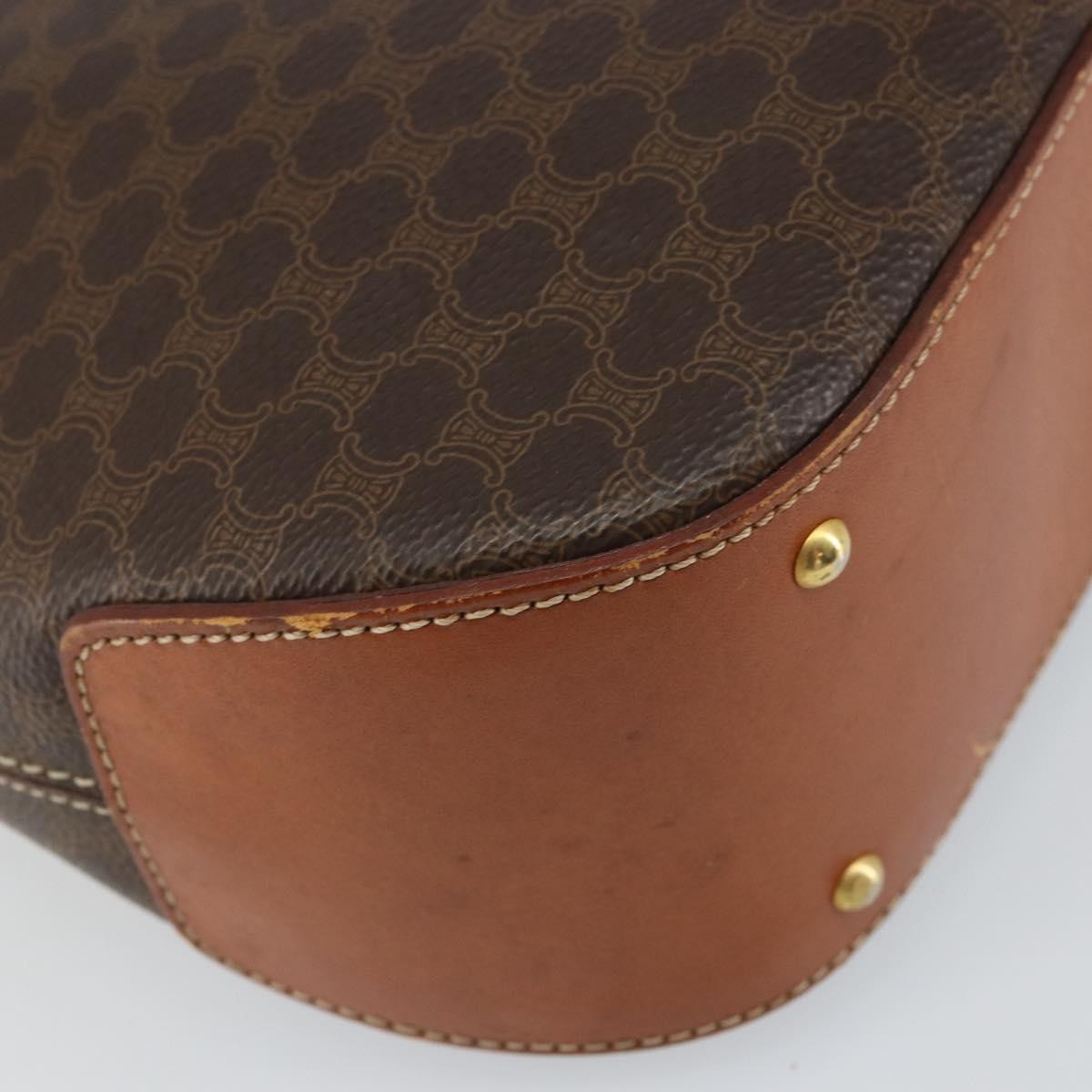 Celine Vintage Macadam Canvas Brown Canvas Handbag (Pre-Owned)